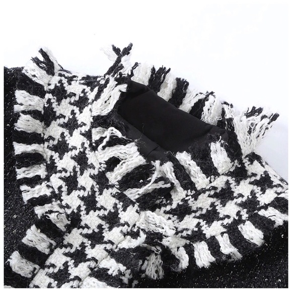 CATHALYN Houndstooth Fringe Skirt Jacket Set - Picture 3 of 8